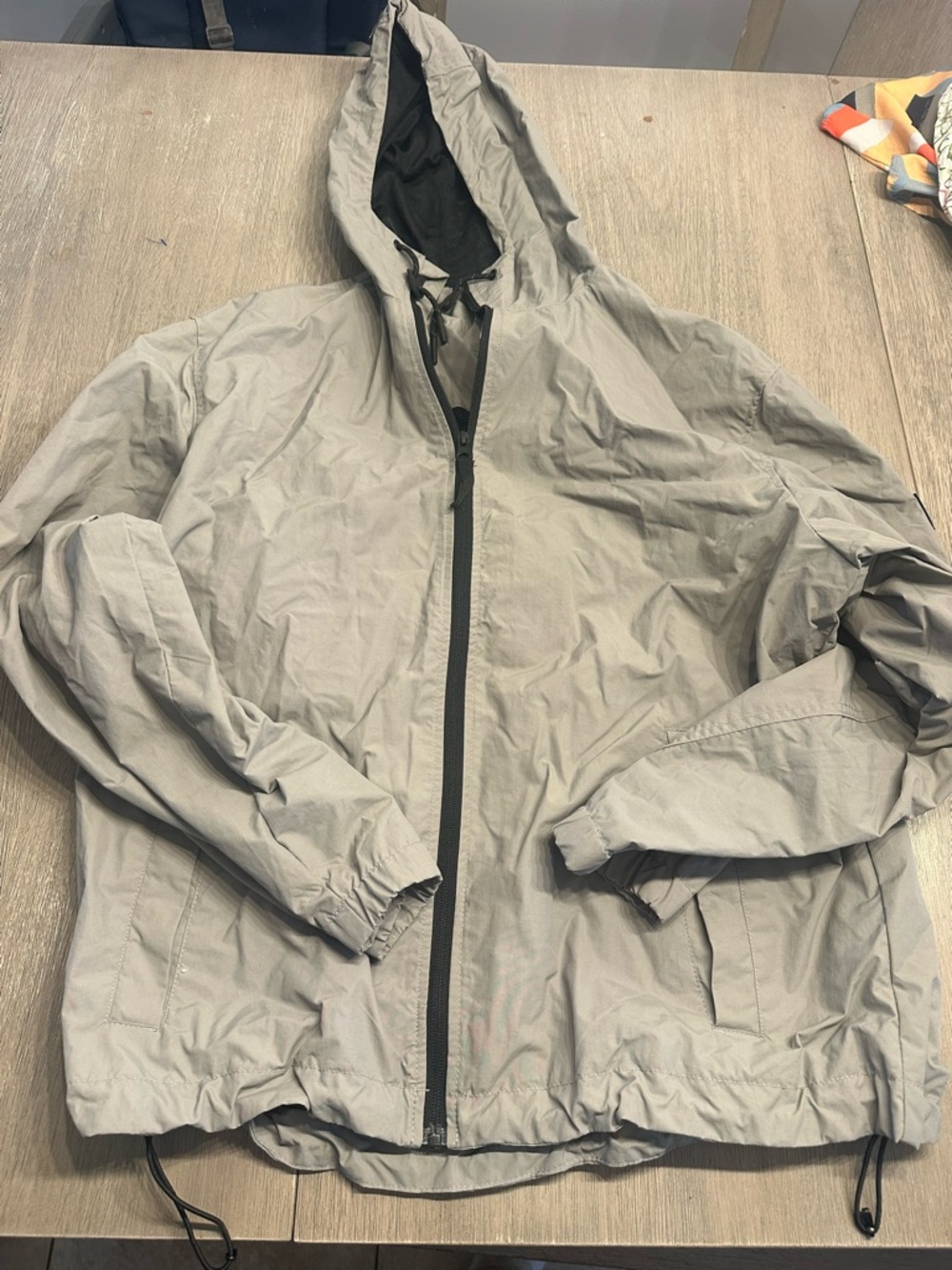 H&M Light Gray Hooded Windbreaker Jacket
